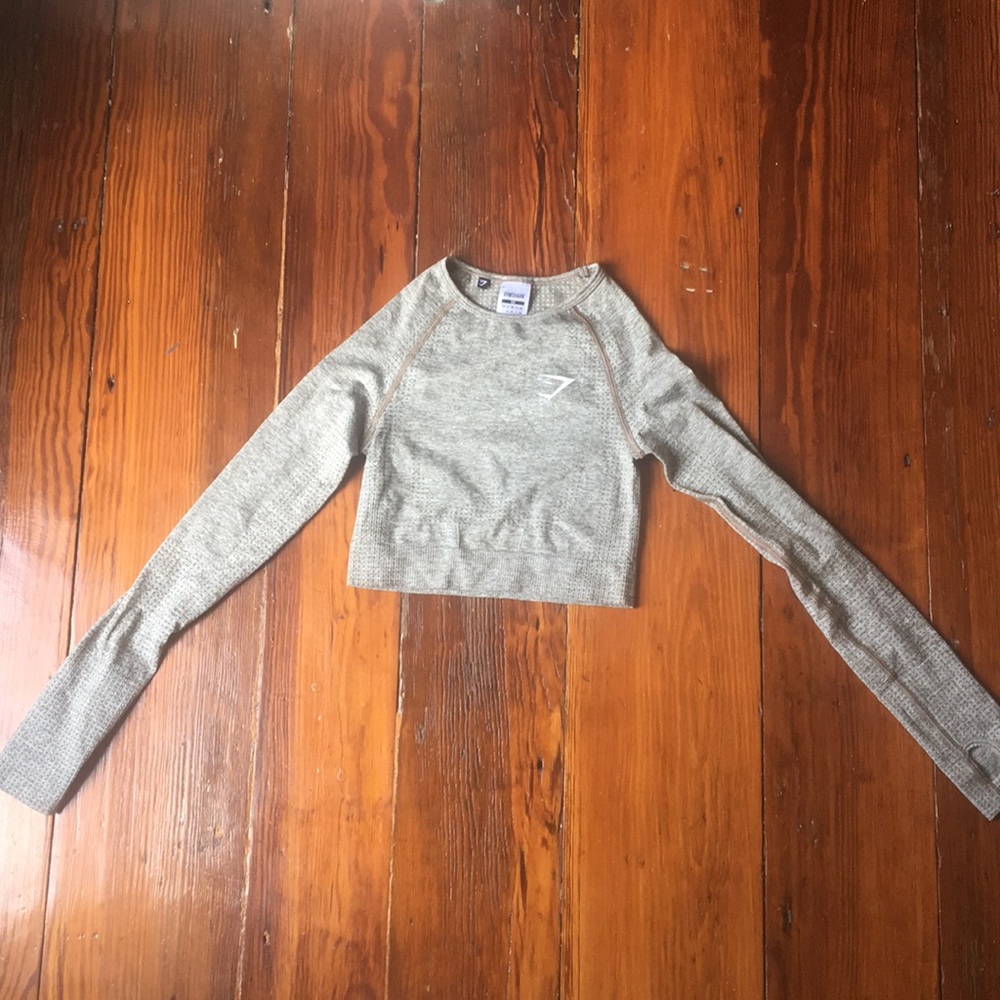 Gymshark Vital Seamless Long Sleeve - Khaki Marl